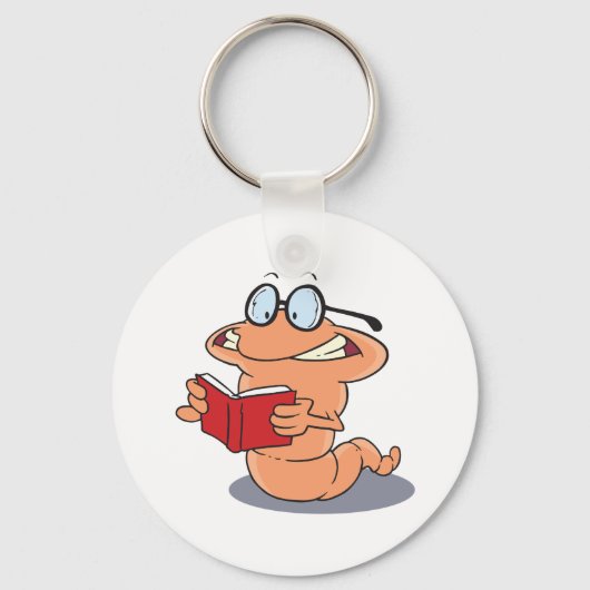 Nerdy Bookworm Lesen eines Buches Schlüsselanhänger (Rückseite)