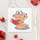 Nerdy Bookworm Lesen eines Buches Serviette (Beispiel)
