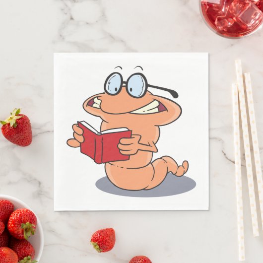 Nerdy Bookworm Lesen eines Buches Serviette (Beispiel)