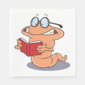 Nerdy Bookworm Lesen eines Buches Serviette (Vorderseite)
