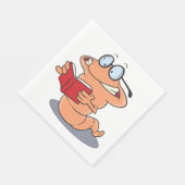 Nerdy Bookworm Lesen eines Buches Serviette (Ecke)