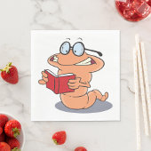 Nerdy Bookworm Lesen eines Buches Serviette