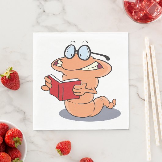 Nerdy Bookworm Lesen eines Buches Serviette