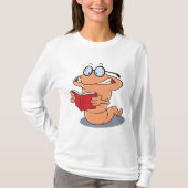 Nerdy Bookworm Lesen eines Buches T-Shirt (Vorderseite)