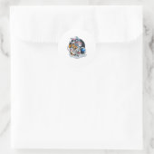 Nerdy Bunny Astronaut in Space, Explorer Spaceman Runder Aufkleber (Tasche)
