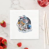 Nerdy Bunny Astronaut in Space, Explorer Spaceman Serviette (Beispiel)