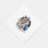 Nerdy Bunny Astronaut in Space, Explorer Spaceman Serviette (Ecke)