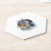 Nerdy Bunny Astronaut in Space, Explorer Spaceman Untersetzer (angewinkelt)