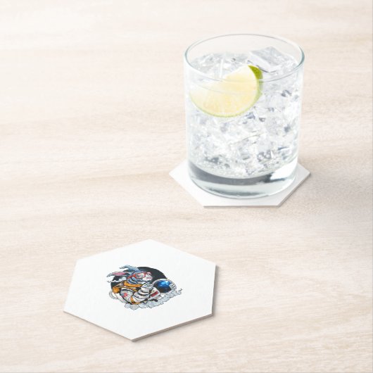 Nerdy Bunny Astronaut in Space, Explorer Spaceman Untersetzer (Vor Ort)