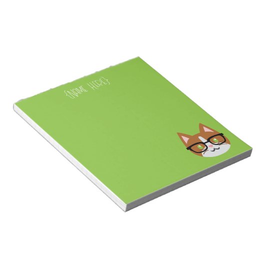Nerdy Cat Bicolor Notepad Notizblock (angewinkelt)