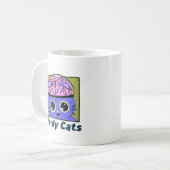 Nerdy Cats, Brain Design Coffee Tasse (Vorderseite Links)