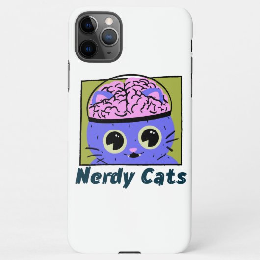 Nerdy Cats, Gehirndesign iPhone Hülle (Rückseite)