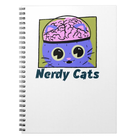 Nerdy Cats, Gehirndesign Notizblock (Vorderseite)