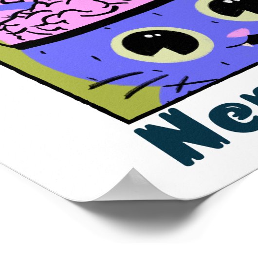 Nerdy Cats, Gehirndesign Poster (Ecke)