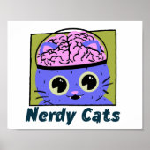 Nerdy Cats, Gehirndesign Poster (Vorne)