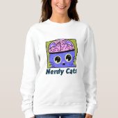 Nerdy Cats, Gehirndesign Sweatshirt (Vorderseite)