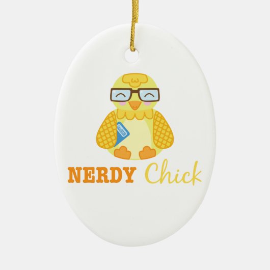 Nerdy Chick Keramikornament (Vorne)