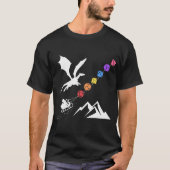 Nerdy Christmas Rainbow Polyhedral Dice Set T-Shirt (Vorderseite)