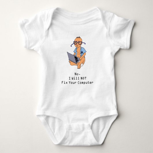 Nerdy Computer-Baby-TAN-Haut Baby Strampler (Vorderseite)
