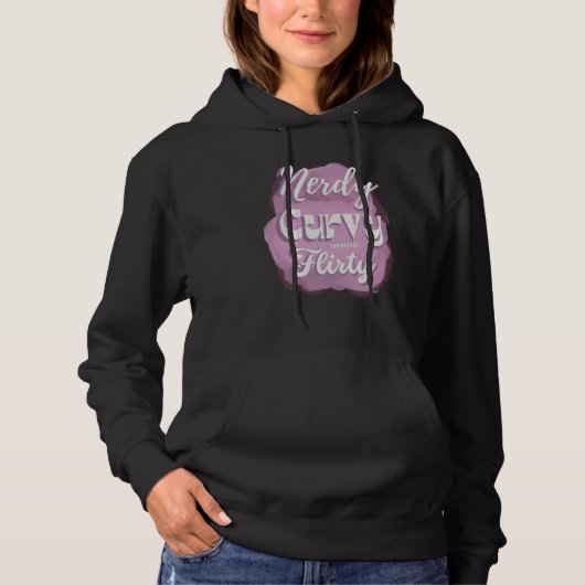 Nerdy Curvy Sometimes Flirty Retro Vibe Pastel on  Hoodie (Vorderseite)