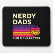 Nerdy Dads Build Character, Retro Tabletop Rpg Fat Mousepad (Vorne)
