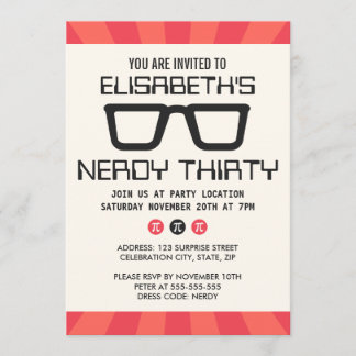 Nerdy dreißig-Geburtstags-Party mit geeky Gläsern Einladung
