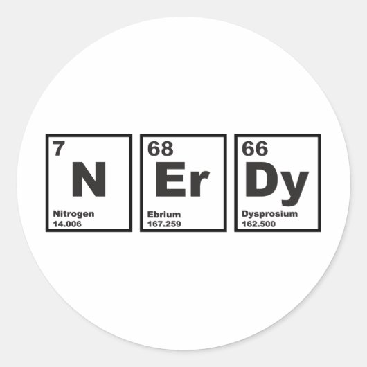Nerdy Elements Runder Aufkleber (Vorderseite)
