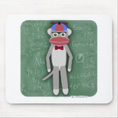Nerdy Fifties Cool Fun Sock Monkey Cartoon Art Mousepad (Vorne)