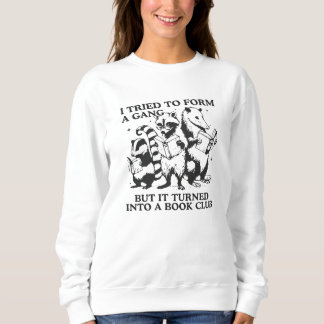 Nerdy Forest Animals Reading Club Illustration Sweatshirt