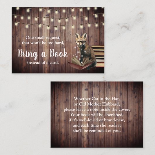 Nerdy Fox bringt eine rustikale Babydusche mit. Begleitkarte (Vorne/Hinten)