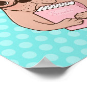 Nerdy French Bulldog Poster (Ecke)