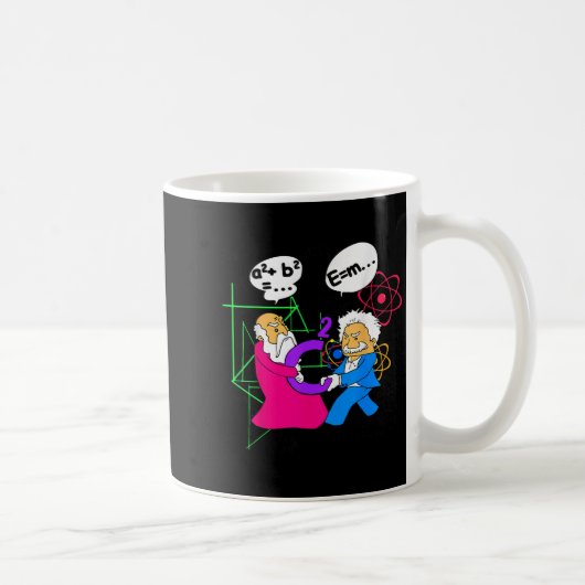 Nerdy Funny Pythagoras kämpfen über C Squared Mat Kaffeetasse (Rechts)