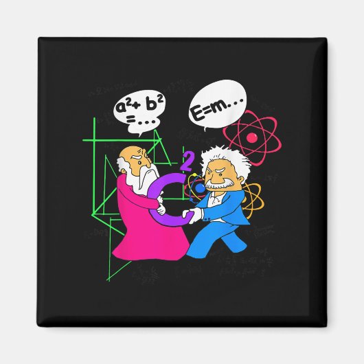 Nerdy Funny Pythagoras kämpfen über C Squared Mat Magnet (Vorne)