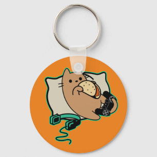 Nerdy Gamer Cat Taco Spielpauschale Schlüsselanhänger