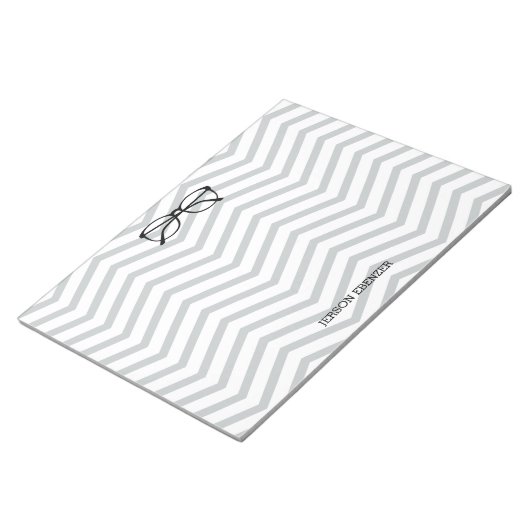Nerdy Geekery Personalisiert Zickzack Notizblock (angewinkelt)