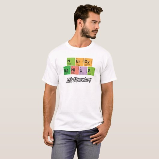 Nerdy Genie _periodischer Tabellenelement-T - T-Shirt (Vorne ganz)