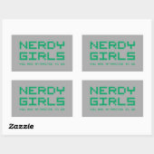 Nerdy Girls 2 Rechteckiger Aufkleber (Blatt)