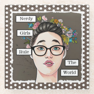 Nerdy Girls regieren die Welt Glasuntersetzer