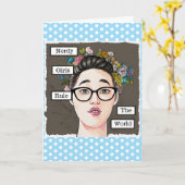 Nerdy Girls regieren die Welt Karte (Gelbe Blume)