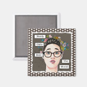 Nerdy Girls regieren die Welt Magnet (Vorderseite/Rückseite)