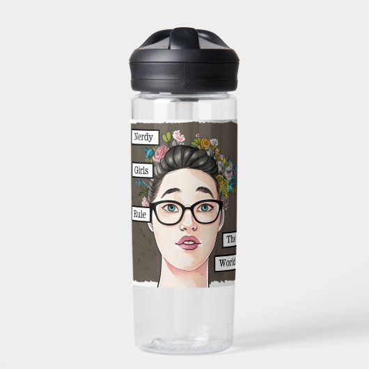 Nerdy Girls regieren die Welt Trinkflasche (Vorderseite)