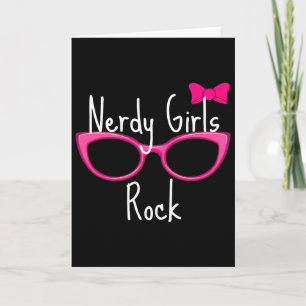 Nerdy Girls Rock T-Shirt Gamer Geek Chic Lustig Cu Karte