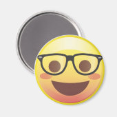 Nerdy Glasses Happy Emoji Magnet (Vorderseite/Rückseite)