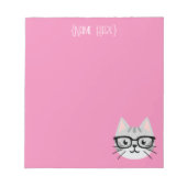 Nerdy Gray Tabby Cat Notepad Notizblock (Vorderseite)
