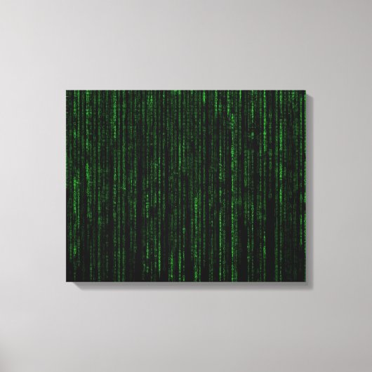 Nerdy Green Computer Code Leinwanddruck (Vorderseite)