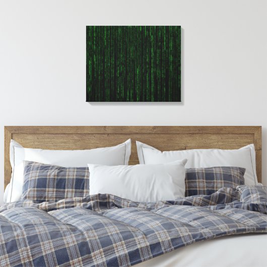 Nerdy Green Computer Code Leinwanddruck (Insitu (Schlafzimmer))