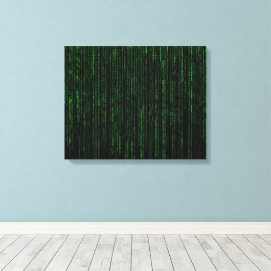 Nerdy Green Computer Code Leinwanddruck (Insitu (Holzboden))