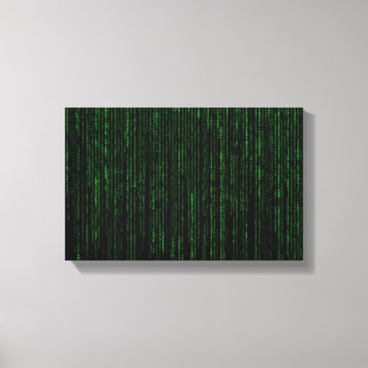 Nerdy Green Computer Code Leinwanddruck (Vorderseite)