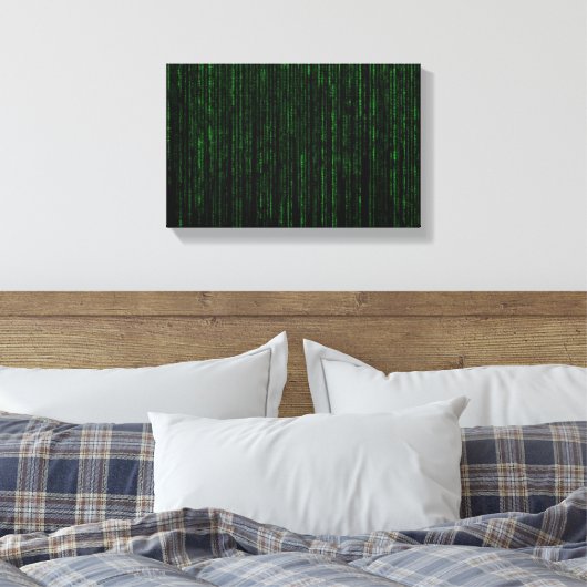 Nerdy Green Computer Code Leinwanddruck (Insitu (Schlafzimmer))