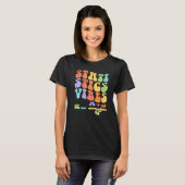 Nerdy Groovy Statistics Vibes Math Teacher T-Shirt (Vorne ganz)